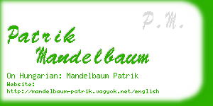 patrik mandelbaum business card